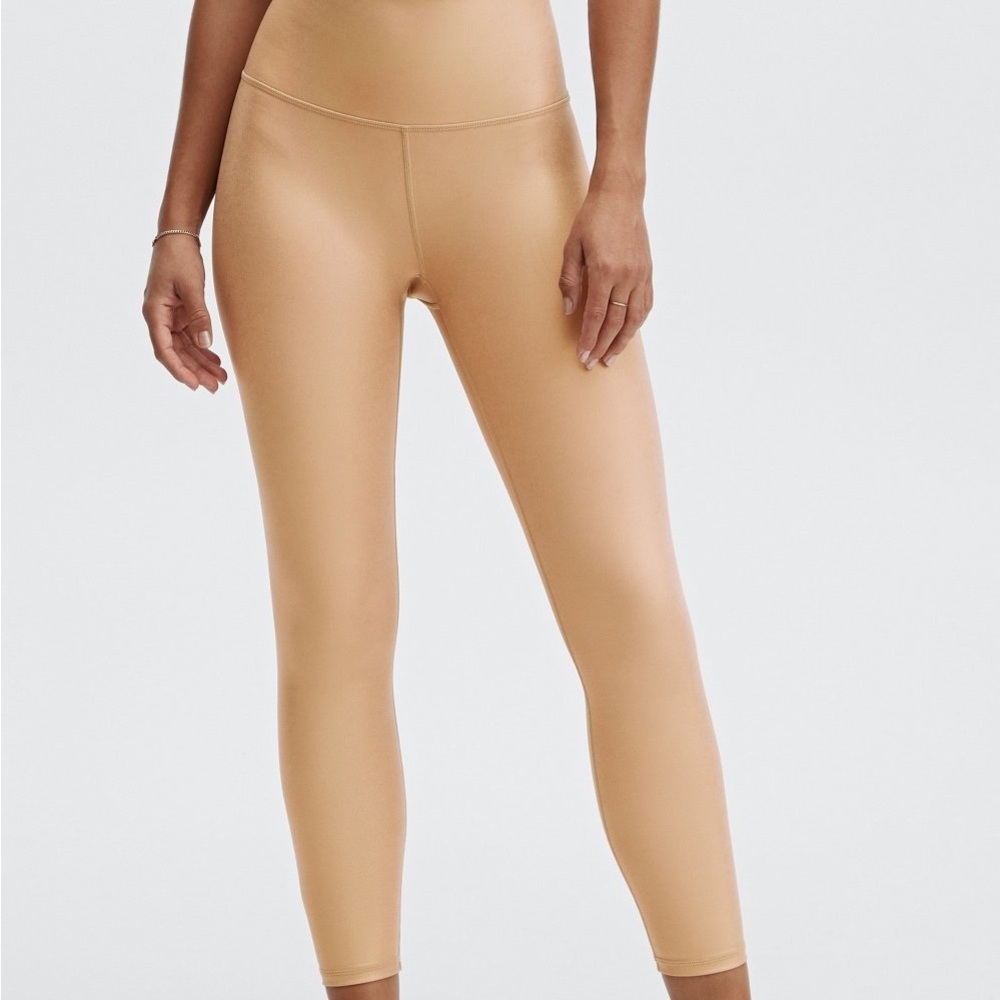 Fabletics Ultra High Waisted Iridescent Luxe 7/8 Desert Orange Leggings Medium 8